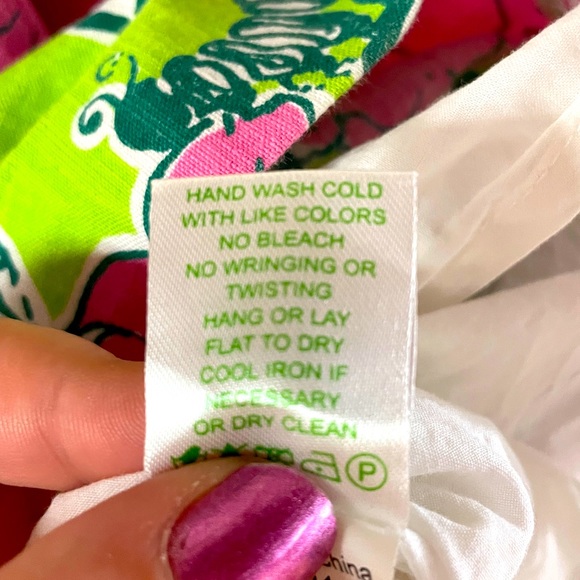 Lilly Pulitzer Pink And Green Blooming & Cocooning Strapless Mini Dress Sz 0 - Picture 5 of 6